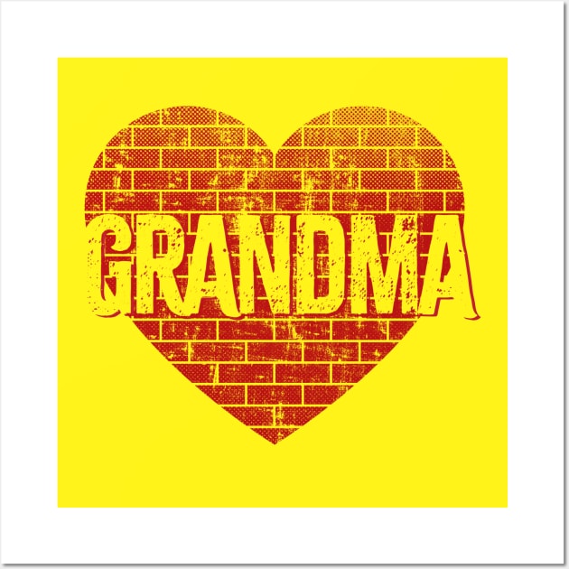 Wall of Moms Grandma Brick Heart Wall Art by mindeverykind